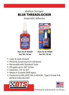 BTS Blue Threadlocker Anaerobic Adhesive10 Ml  - Image 2
