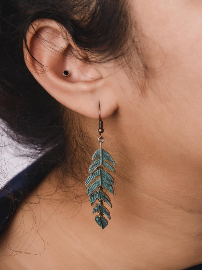 MINACHI Vintage Bohemian Retro Cascade Leaf Dangle Earrings, Boho Jewelry Gift for Women - Image 5