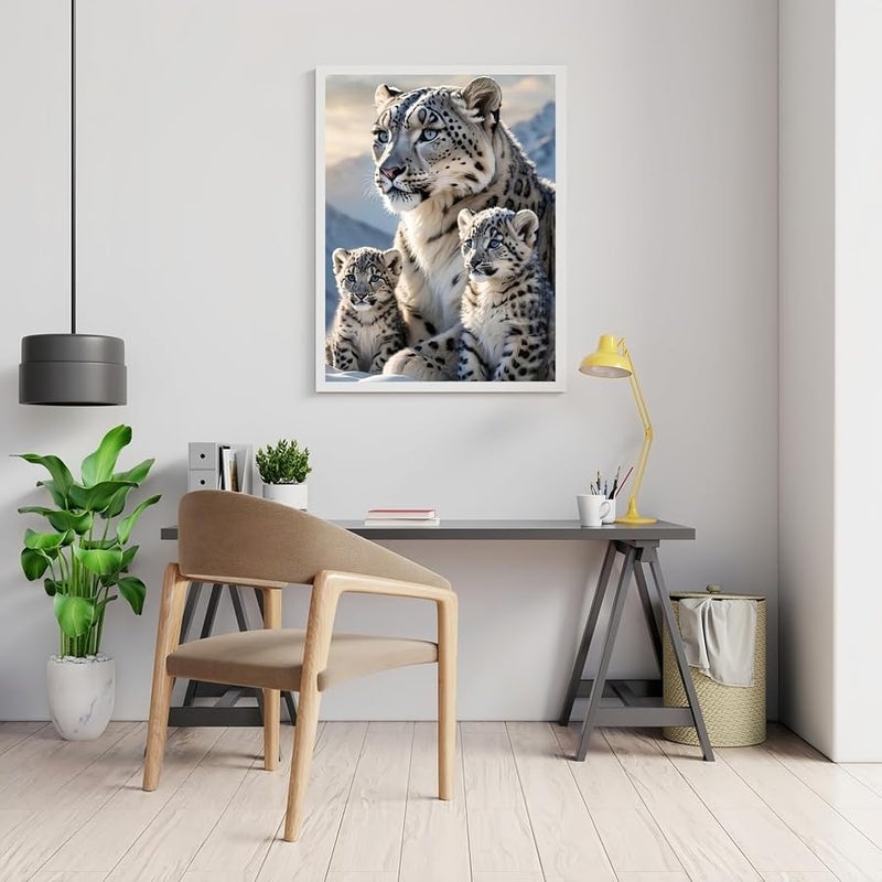Mosaflare 5D Diamond Painting Kits for Adults, White Tigers Diamond Art for Beginners, DIY Full Round Drill Paint by Diamonds Dot Gem Art for Adults, Home Wall Decor 12x16 Inch - Image 3