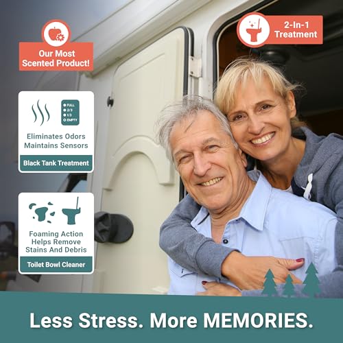 Unique علاج خزان الصرف الصحي الأسود 2 في 1 من يونيك وتنظيف وعاء المرحاض، كبسولات فوم 15، علاج كامل لخزان الصرف الصحي الأسود، ينظف مراحيض المركبات الترفيهية، يذيب النفايات، يمنع الانسداد - Image 3