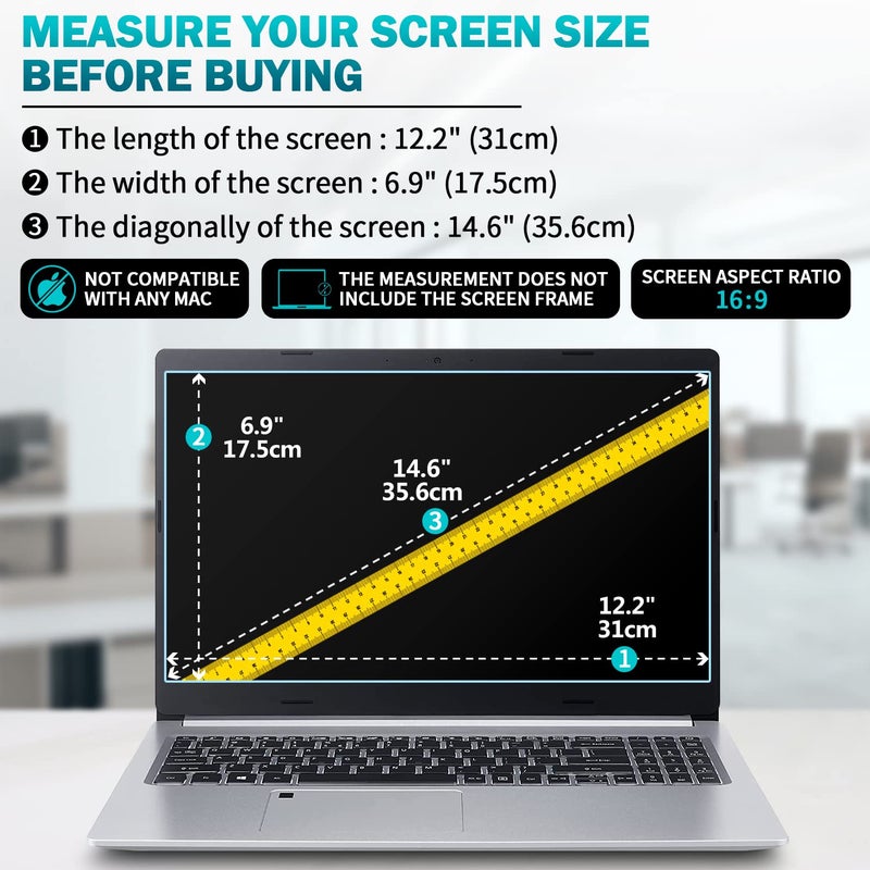 FFORITO F FORITO 2-Pack 14 inch Anti Blue Light Laptop Screen Protector, Anti Glare & Anti Scratch Screen Filter Compatible with 14" HP/ASUS/Dell/Lenovo/Acer/jumper/Toshiba with 16:9 Aspect Ratio - Image 2