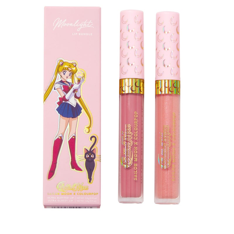 ColourPop x Sailor Moon Ultra Lip Set - High-Shine, Non-Sticky & Hydrating Pink Lip Gloss & Diffused Matte Lipstick Set with a Flexible Paddle Applicator - Moonlight (2 Count) - Image 1
