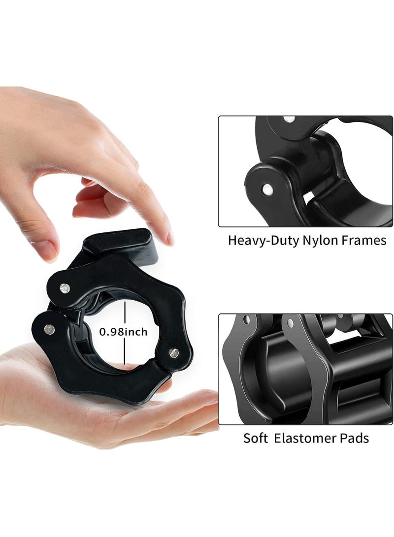 Relex 6PCS Barbell Clamps Set, 4 Pcs Barbell Clamps 2.5 cm Quick Release Dumbbell Lock Clips with 2 Pcs Exercise Barbell Spring Clips, Weight Clips for Weightlifting, Workout, Strength Training - Image 2