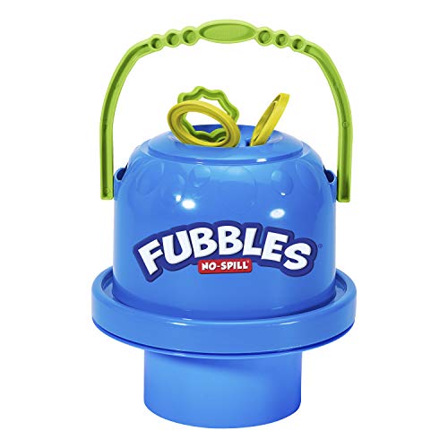 Fubbles Bubbles No-Spill Big Bubble Bucket | Bubbles for Toddlers and Kids of All Ages | Includes Fubbles Bubbles Bucket and 3 Bubble Wands, Made in The USA - Image 1