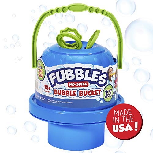 Fubbles Bubbles No-Spill Big Bubble Bucket | Bubbles for Toddlers and Kids of All Ages | Includes Fubbles Bubbles Bucket and 3 Bubble Wands, Made in The USA - Image 3
