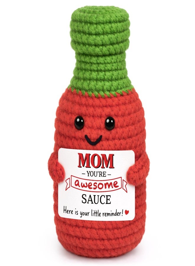 BVXFR Mom Birthday Gifts from Son Daughter, Christmas Best Mom Ever Gifts for New Moms Bonusmom Stepmom Mother in Law Handmade Crochet Hot Sauce Doll I Love You Mom's Gift for Mama Mommy - Image 1
