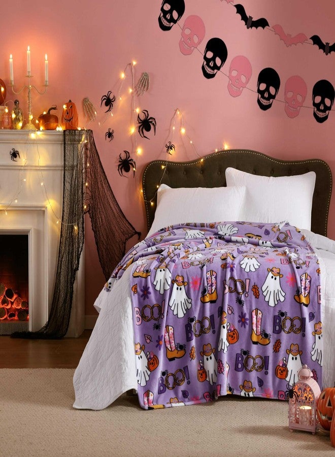 Betsey Johnson - Blanket, Buttery-Soft Throw Blanket for Couch or Bed, Boldly Plush & Oversized Bedding, Halloween Decor (Howdy Ghouls Purple, 50" x 70") - Image 3