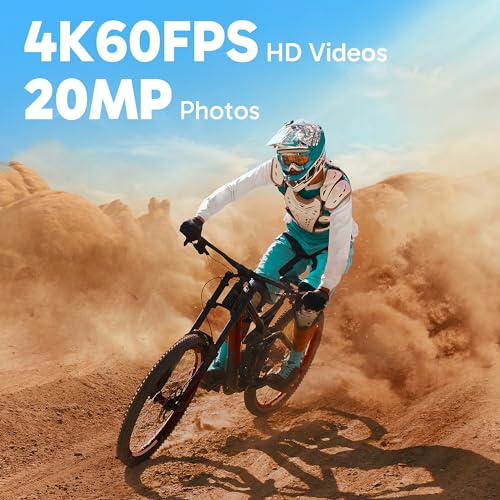 AKASO Brave 8 Lite Waterproof Action Camera with 4K60 Ultra HD Video, 20MP Photos, HDR, Touch Screen, SuperSmooth Stabilization, 8X Slow Motion, Zoom, Super Wide Angle, Remote Control and Accessories - Image 2