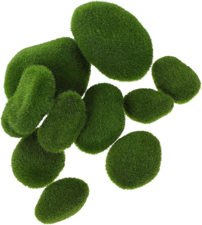 طحالب خضراء صخرية لتزيين أحواض النباتات وحدائق الجنيات وديكور المنزل، مجموعة من 10 قطع - Image 1