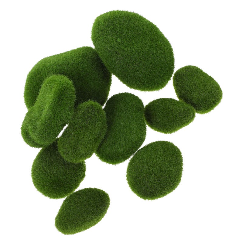 طحالب خضراء صخرية لتزيين أحواض النباتات وحدائق الجنيات وديكور المنزل، مجموعة من 10 قطع - Image 2