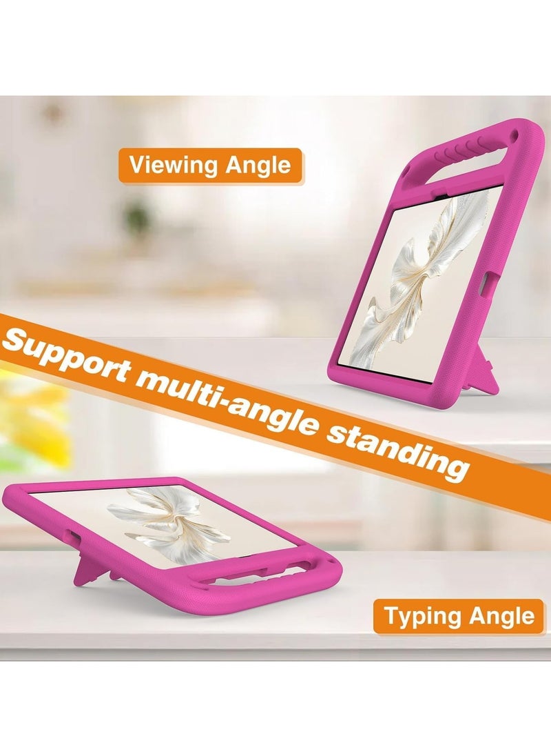 Case Compatible with Honor Pad 9 12.1 inch 2023 Released, Kids Friendly Lightweight EVA Shockproof Handle Stand Protective Cover for Honor Pad 9 (Rose Red)