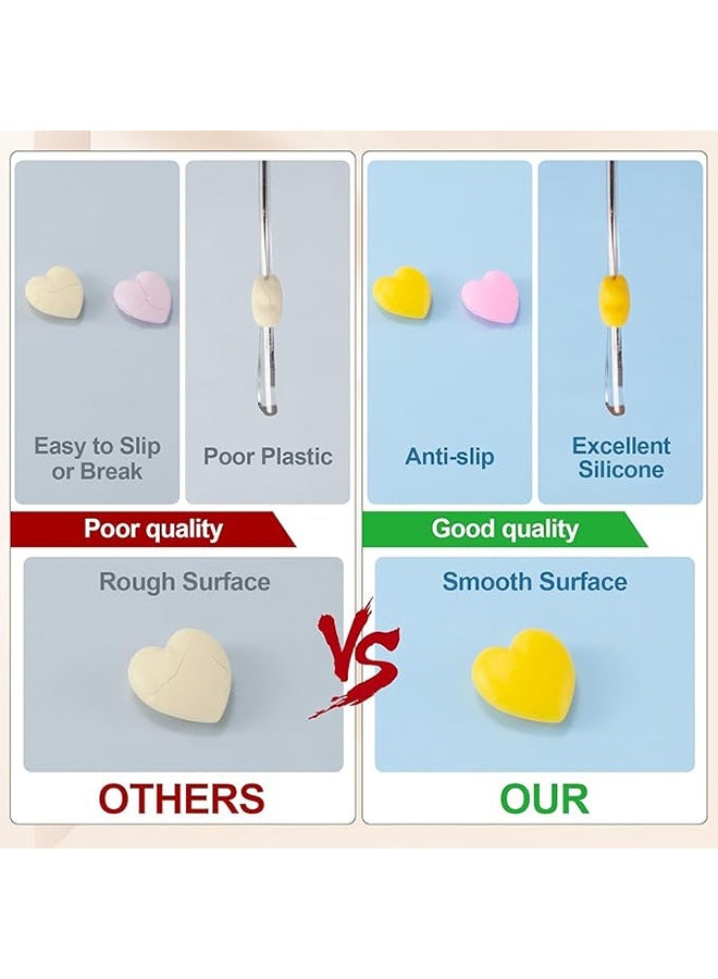 واي جيه نظارات قبضة الأذن القلب سيليكون التجنيب لينة الأذن حلقة المضادة للانزلاق قوس نظارات التوصيل 8 أزواج - Image 5