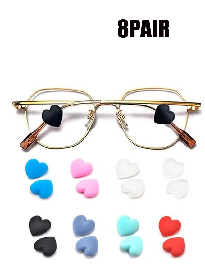 واي جيه نظارات قبضة الأذن القلب سيليكون التجنيب لينة الأذن حلقة المضادة للانزلاق قوس نظارات التوصيل 8 أزواج - Image 1