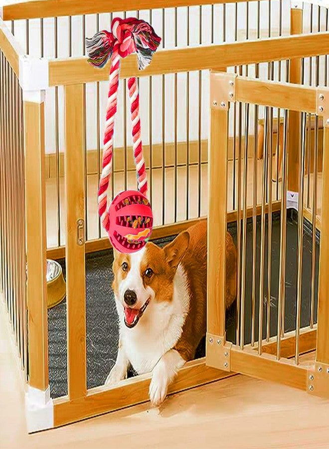 Engorgio Interactive Dog Chew Toys Crate Training Aids for Puppies, Puzzle Treat Dispenser with Rope Dogs Toy Ball Reduce Stress Anxiety Peanut Butter Dog Food Treat Dispenser Toys (Red) - Image 3