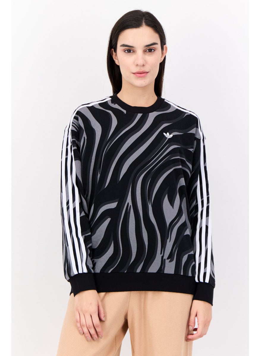 adidas Originals - Women Sportswear Fit Long Sleeves Outdoor Sweatshirt, Black - Image 1
