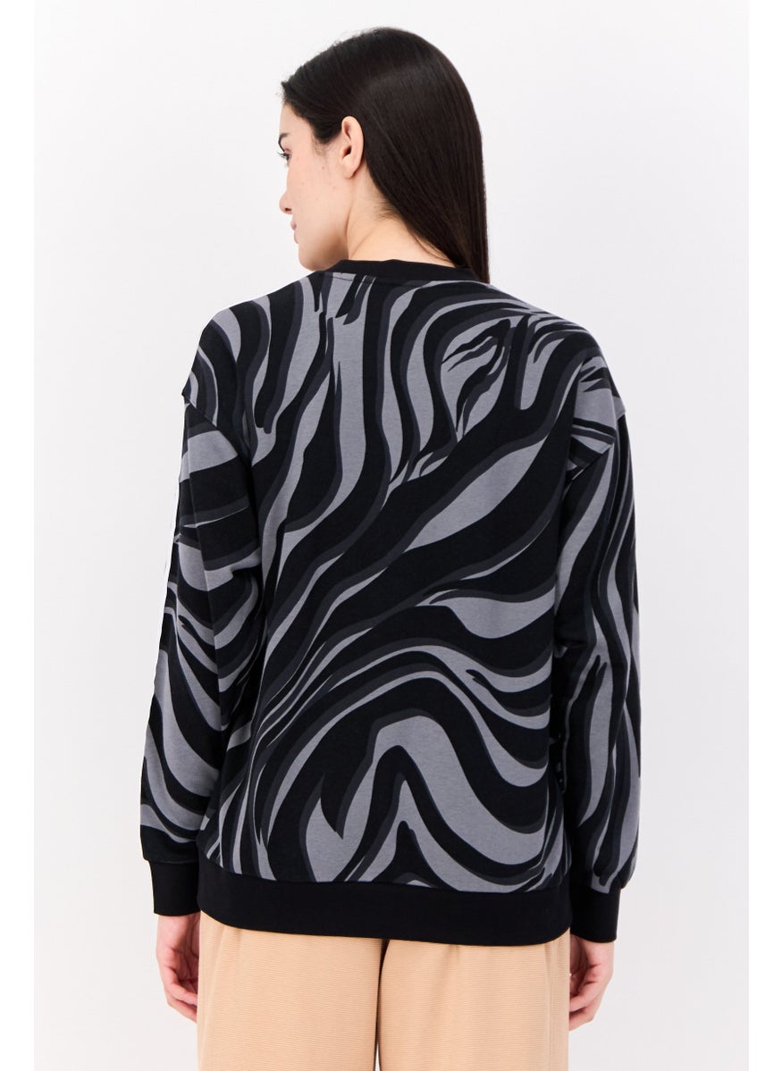 adidas Originals - Women Sportswear Fit Long Sleeves Outdoor Sweatshirt, Black - Image 1