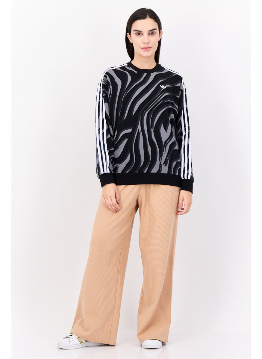 adidas Originals - Women Sportswear Fit Long Sleeves Outdoor Sweatshirt, Black - Image 1