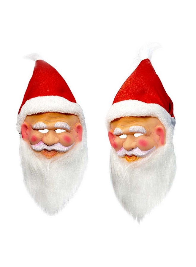 Santa Claus Christmas Xmas Party Mask for Kids, Face Mask with Cap  - Image 2
