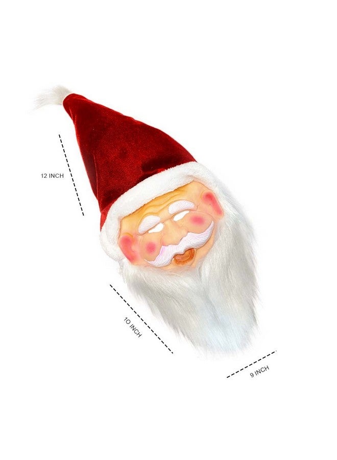 Santa Claus Christmas Xmas Party Mask for Kids, Face Mask with Cap  - Image 3