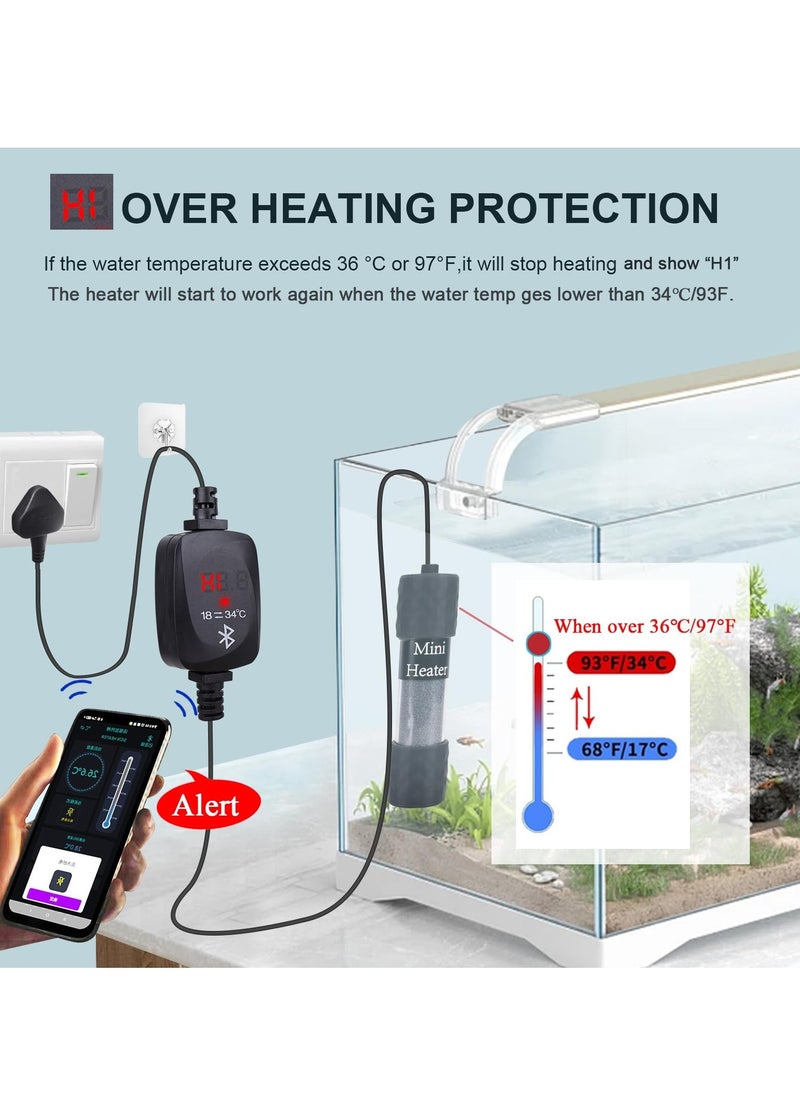 Generic - 50W Mini Aquarium Heater with External Temperature Controller, LED Display, Over Temperature Protection, Automatic Powe Off Feature, Suitable for Saltwater and Freshwater Tanks - Image 1