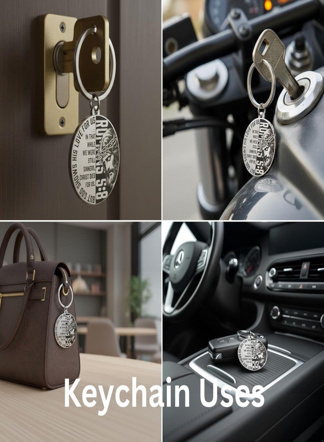 M Men Style Full Armor of God Keychain | Ephesians 6:11 Scripture Engraved Stainless Steel Keychain for Men & Women | Christian Faith Gift | Bible Verse Inspirational Keyring Skey2025862 - Image 5