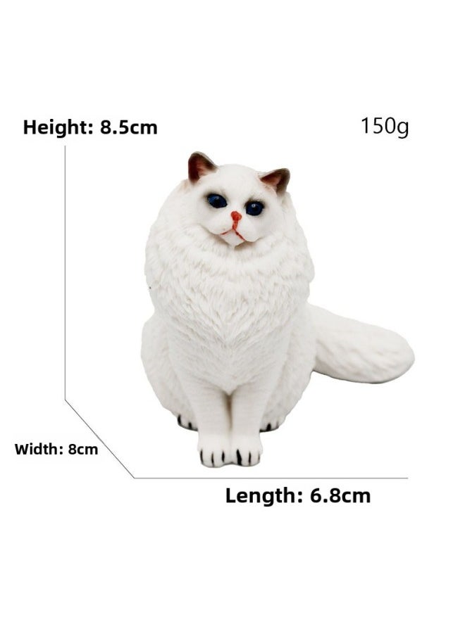 Generic - Children's Simulation Cat Model Cloth Doll Cat Lazy Orange Cat Leg Lifting Cat Sleeping Posture Flower Cat Siamese Cat Pet Cat Ornaments-Color:1344 White Yin And Yang Cat - Image 1