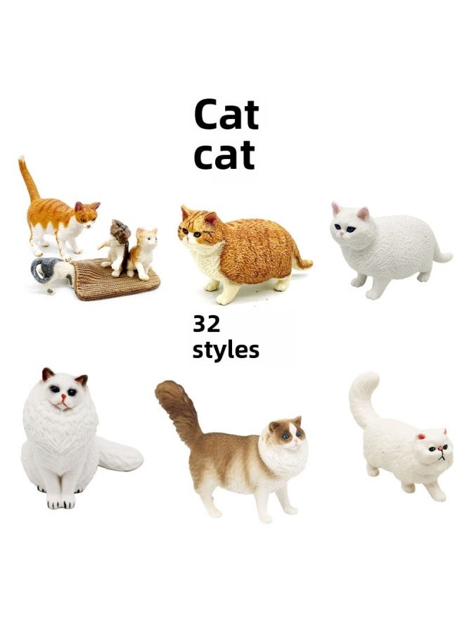 Generic - Children's Simulation Cat Model Cloth Doll Cat Lazy Orange Cat Leg Lifting Cat Sleeping Posture Flower Cat Siamese Cat Pet Cat Ornaments-Color:1344 White Yin And Yang Cat - Image 1