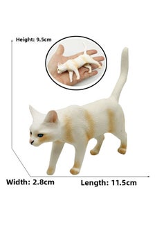 Children's Simulation Cat Model Cloth Doll Cat Lazy Orange Cat Leg Lifting Cat Sleeping Posture Flower Cat Siamese Cat Pet Cat Ornaments-Color:1344 White Yin And Yang Cat