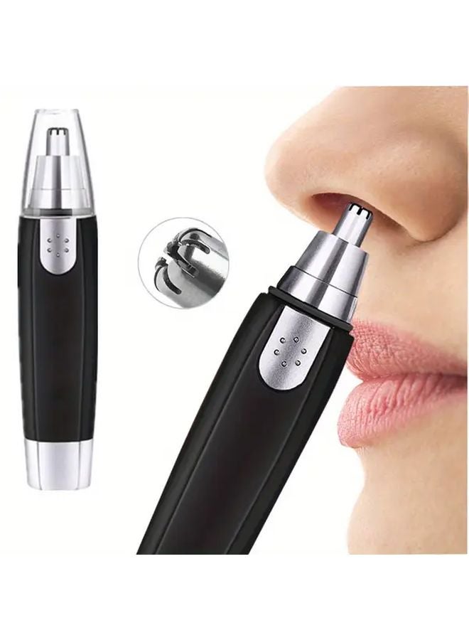 Black Cordless Electric Nose Ear Hair Trimmer Painless 360 Rotation Portable - Image 2