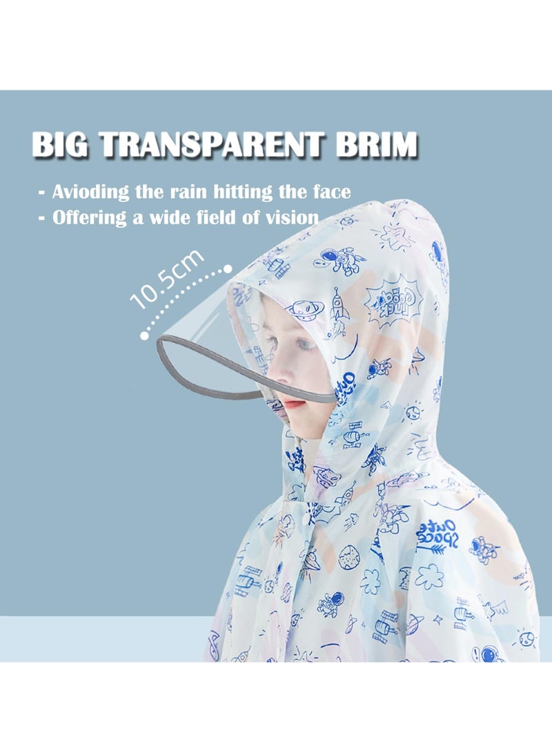 Excefore Kids Waterproof Rain Coat, EVA Portable Rain Poncho, for Girls Boys Toddler Rainwear Rain Jacket Cape, Reusable Children Raincoat, for Outdoor Climbing Cycling Hiking Camping, L Size  - Image 4