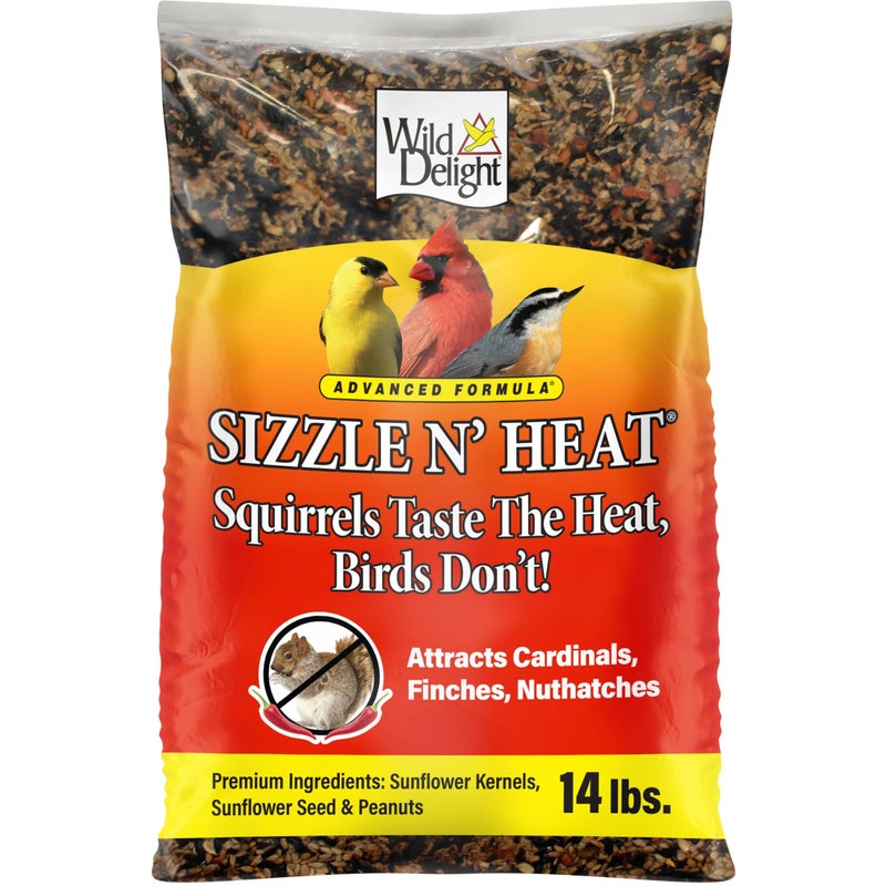 Wild Delight Advanced Formula Sizzle N' Heat Wild Bird Food, Spicy Bird Seed to Deter Squirrels, 14 lbs - Image 1