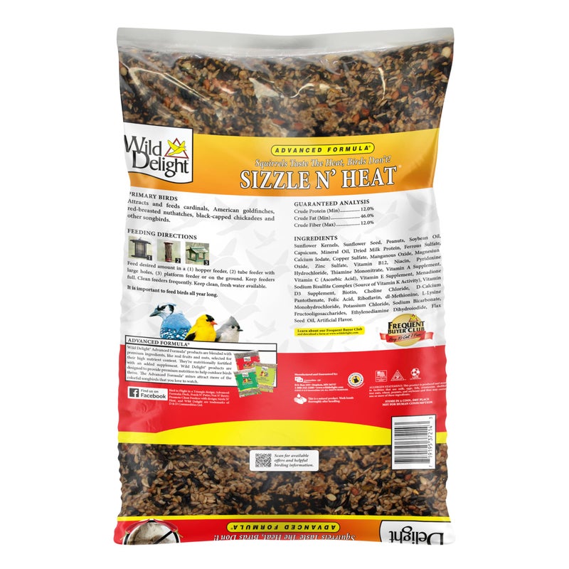 Wild Delight Advanced Formula Sizzle N' Heat Wild Bird Food, Spicy Bird Seed to Deter Squirrels, 14 lbs - Image 3