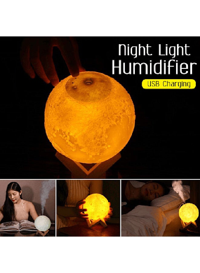 3D Moon Lamp Humidifier 2W Yellow - Image 4