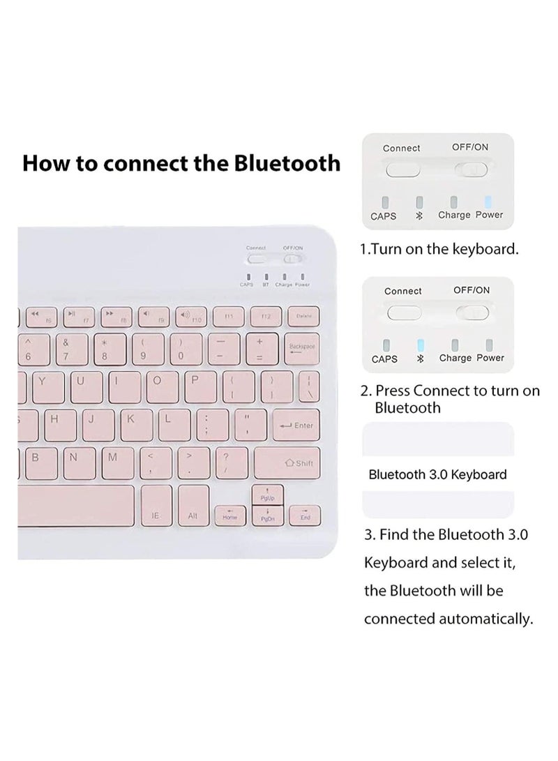 Arabic and English Keyboard Case for iPad 10th Generation (2022, 10.9 Inch), Detachable Wireless Pencil Holder Slim Leather Smart Cover - Image 4