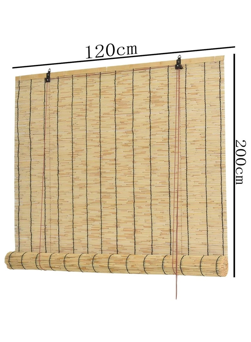 HOME TASTE Bamboo Roller Blinds - 100Cm And 120Cm Sizes | Outdoor And Indoor Window Blinds | Light Filtering Roll Up Curtain | Sun Shades Window Blinds (100Cm 1 Pieces With Roller Accessories)  - Image 3
