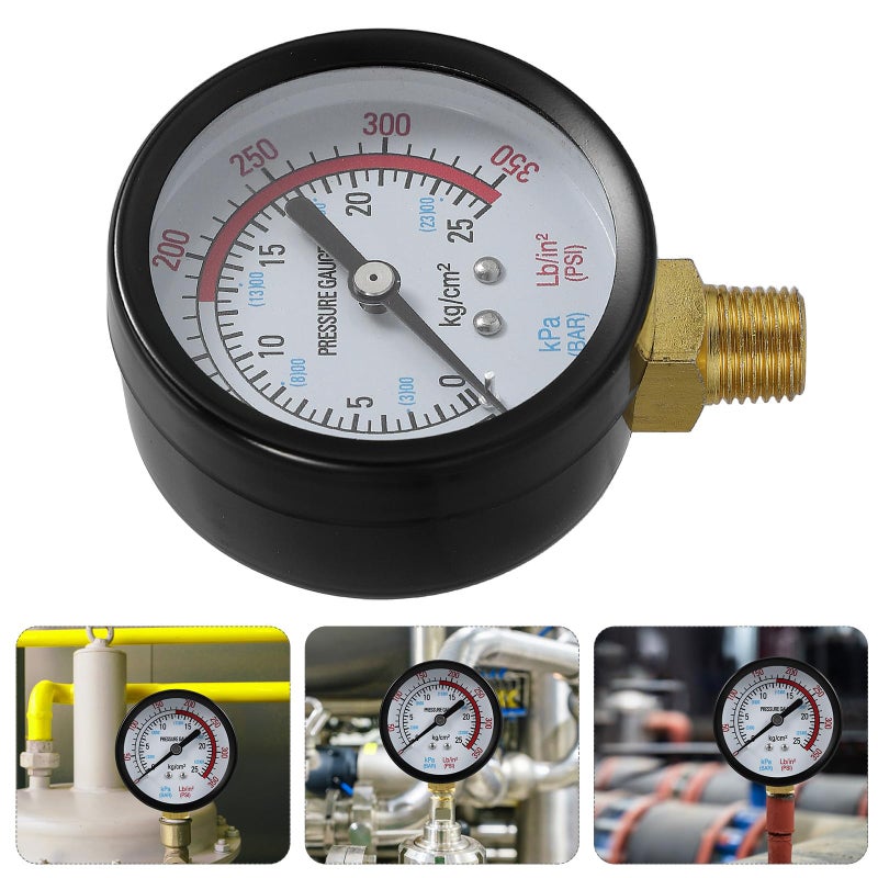 Vertical G1 4 Pneumatic Pressure Gauge 0 25bar Plastic Dial For Air Compressor - Image 5