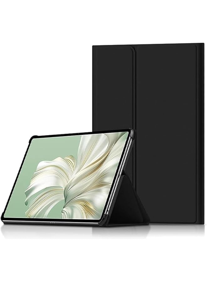 حافظة جلدية للأعمال متوافقة مع جهاز Huawei Matebook E 2023 مقاس 12.6 بوصة Drr-W76 غطاء حماية لجهاز Matebook E 2023 باللون الأسود