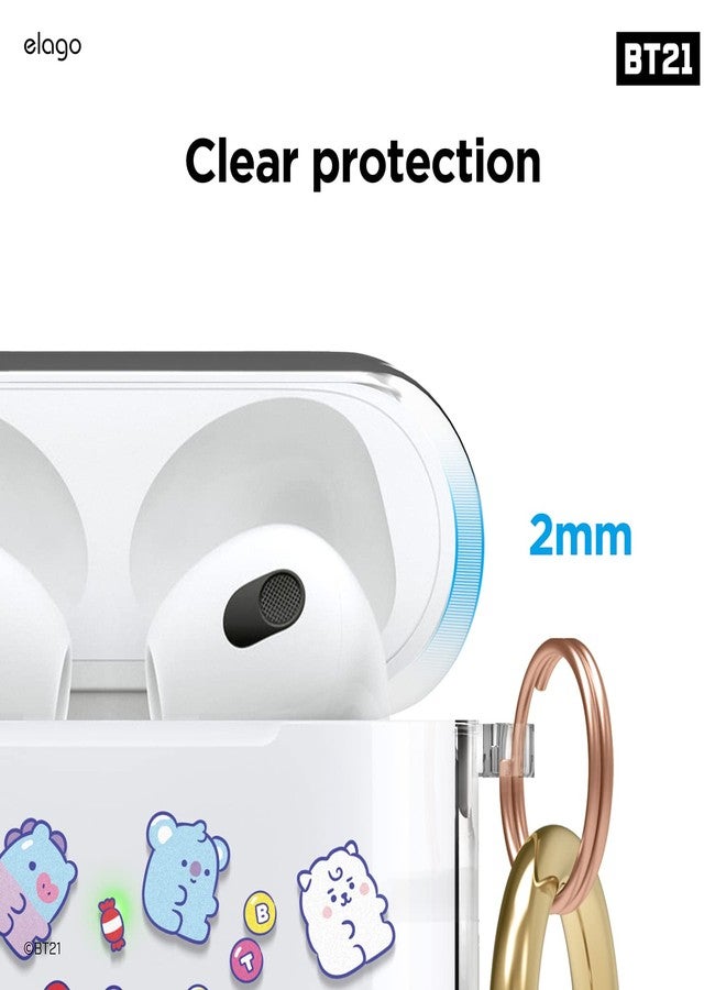 elago BT21 Case Compatible with Apple AirPods 3rd Generation, Clear Case with Keychain, Reduce Yellowing, Wireless Charging [Official Merchandise] [7FLAVORS] - Image 4