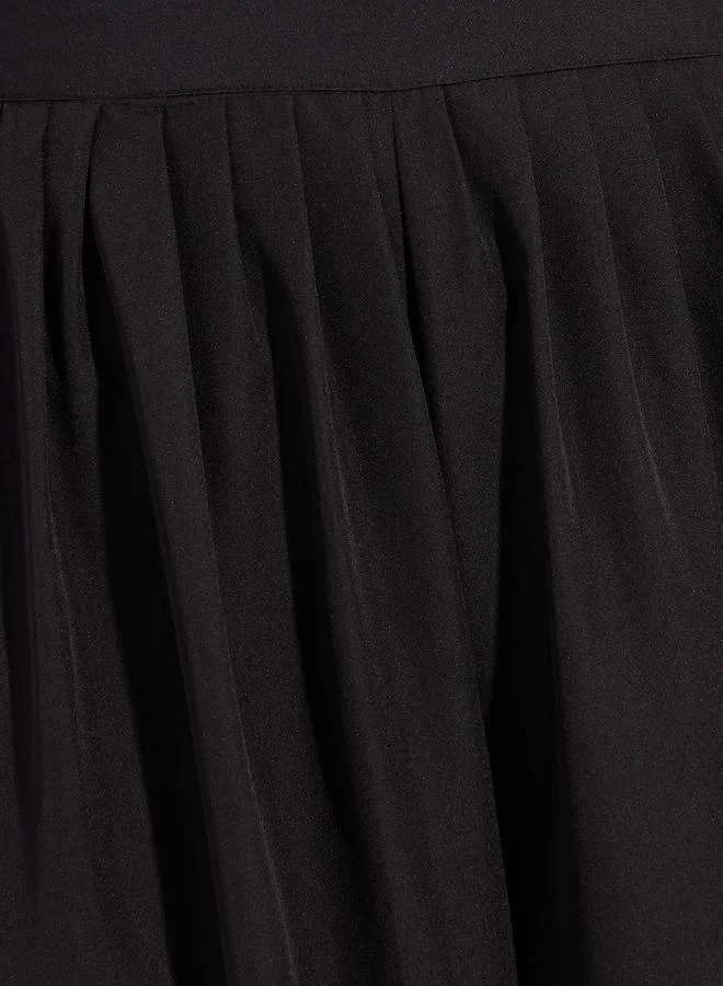Styli Flowy Wide Leg Pants with Half Elastic Waistband
