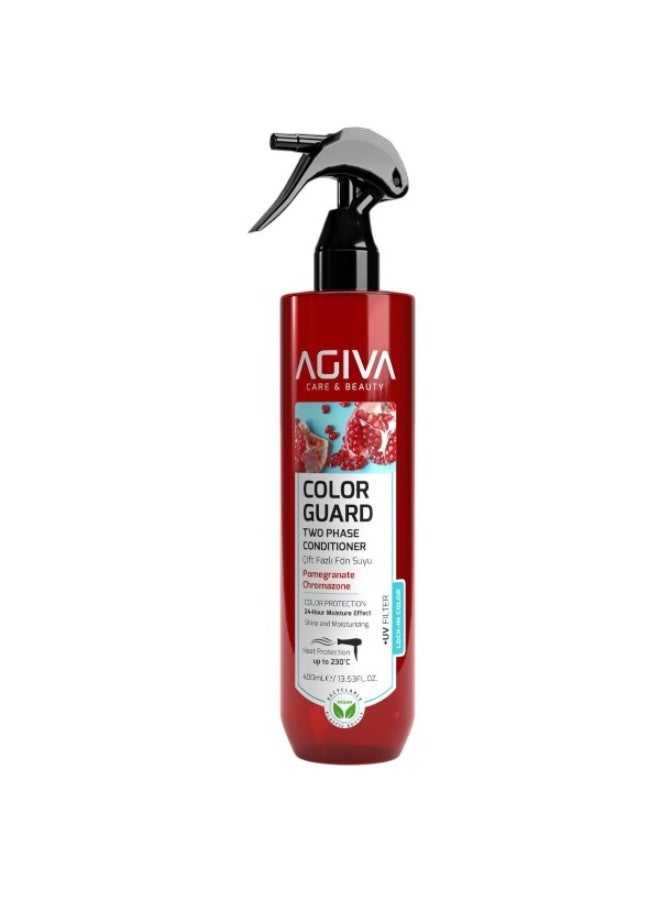 Agiva Color Guard Two-Phase Hair Conditioner Spray & Heat Protectant with Pomegranate Scent, 400ml