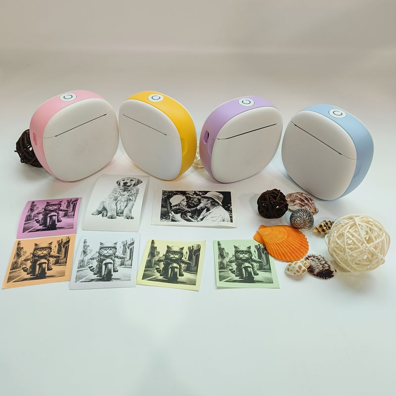Purple Wireless Mini Printer Portable Thermal Label Maker With 1 Roll Thermal Paper 203 DPI For Notes Diaries Work Receipts DIY Crafts - Image 5