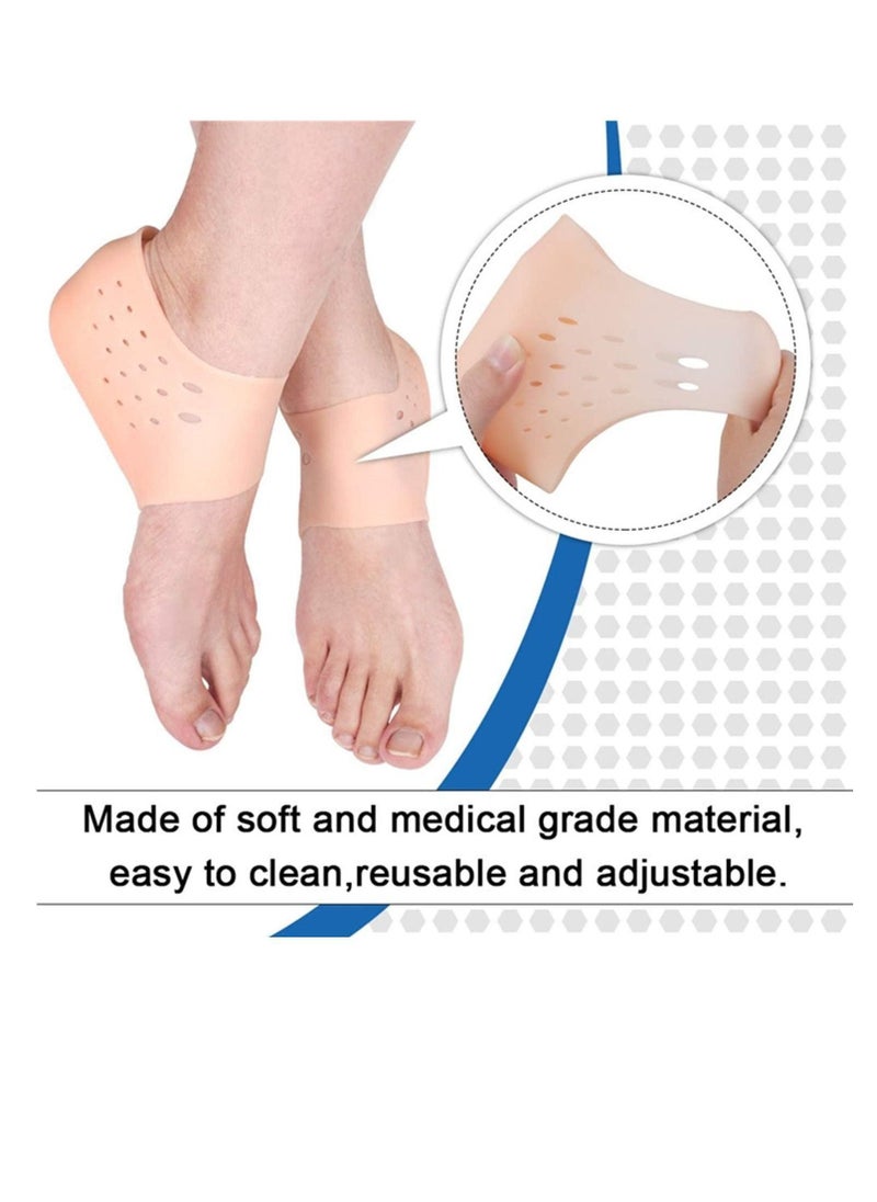 SYOSI - 2 Pcs Invisible Height Increase Insole, Height Increase Socks Wearable Heel Cushion Inserts Shoe Soft Silicone Heel Lift Insole Leg Lengthen, for Men and Women 5.5 cm（Beige） - Image 1