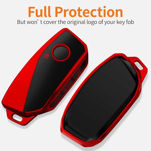 Sindeda for BMW Key Fob Cover with Keychain Soft Full Protection Key Shell Key Case Compatible with 2023 2024 New 5/7 Series 740i 760i X1 X5 X6 X7 XM IX IX3 I5 I7 (Red) - Image 3
