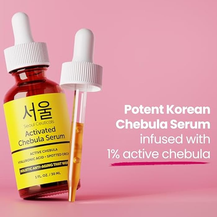 SeoulCeuticals Chebula Active Serum for Face - Korean Skin Care Anti Aging Natural K Beauty Skincare With Hyaluronic Acid + Spotted Orchid for Healthy, Youthful Glowing Skin 1oz - Image 5
