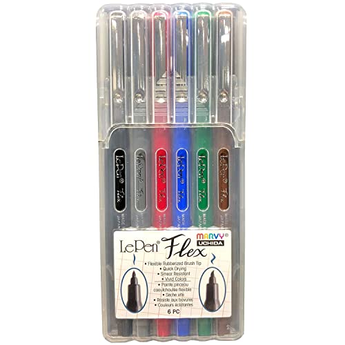 uchida LePen Flex Set of 6 Primary Color Pens (4800-6A) - Image 1
