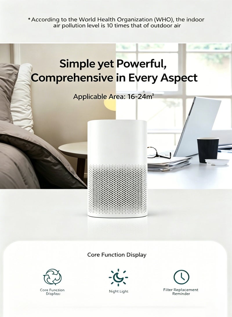KIIUMI Smart Air Purifier for Home Bedroom, HEPA Air Filter with Auto Mode & 3 Speed,  Removes 99.97% Pollen Allergies Dust Odours, Air Cleaner with Quiet Auto Mode - Image 4