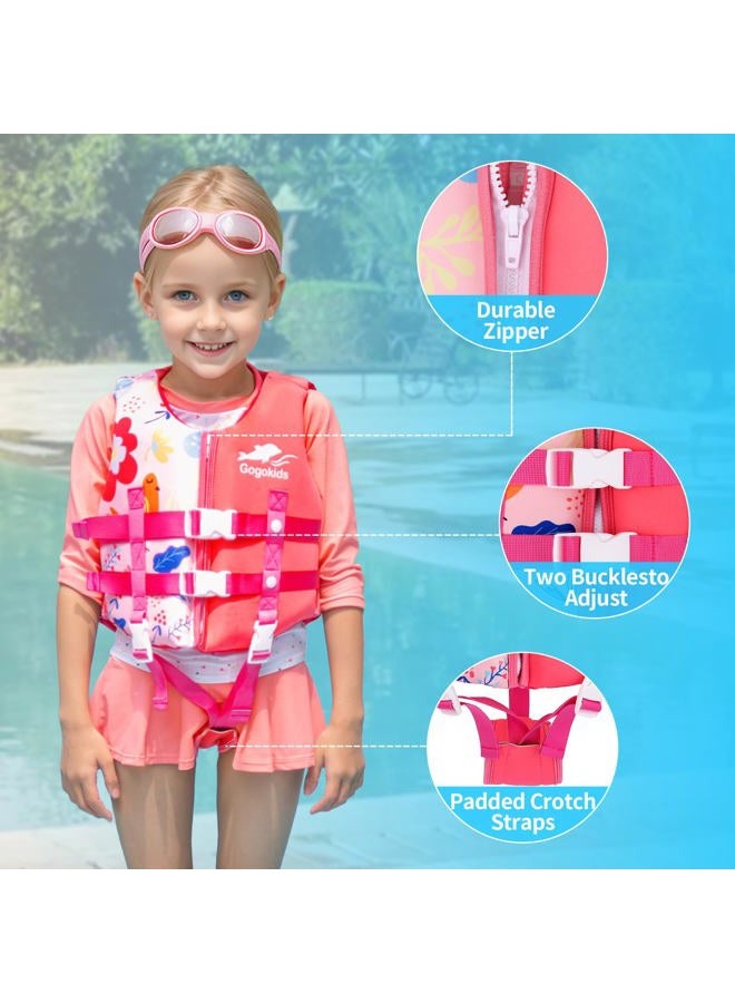 Gogokids سترة سباحة للأطفال، جاكيت عائم للأطفال من 20-30-40-50 رطل للبنات والأولاد، عوامات سباحة مع حزام أمان مزدوج قابل للتعديل، للأطفال من 2-9 سنوات - Image 3