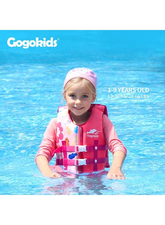 Gogokids سترة سباحة للأطفال، جاكيت عائم للأطفال من 20-30-40-50 رطل للبنات والأولاد، عوامات سباحة مع حزام أمان مزدوج قابل للتعديل، للأطفال من 2-9 سنوات - Image 2