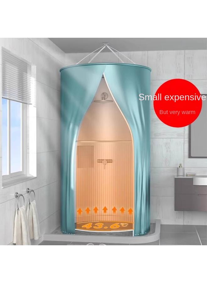 Bluejw Titanium Silver Thickened Bath Cover Winter Bathing Not Cold Artifact Household Bath Account Round Heat Preservation Warm Bathroom Waterproof Shower Curtain - Image 2