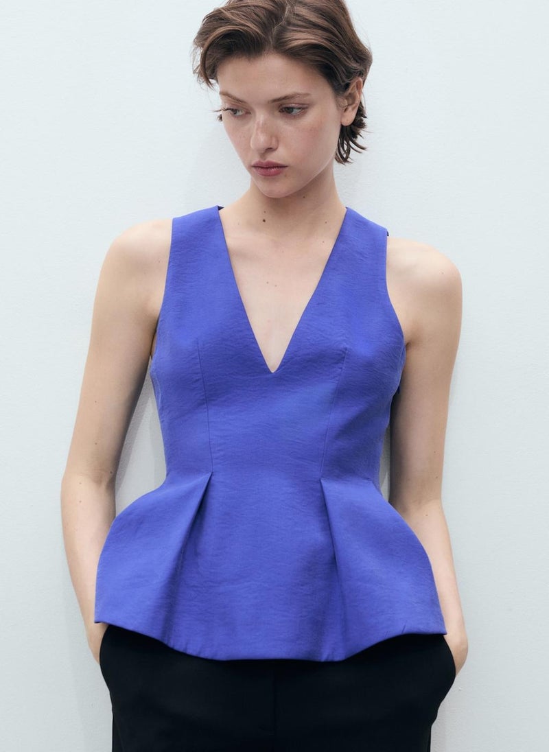 MANGO Modal V-Neck Top  - Image 1